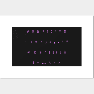 Pink Typewriter Symbols Posters and Art